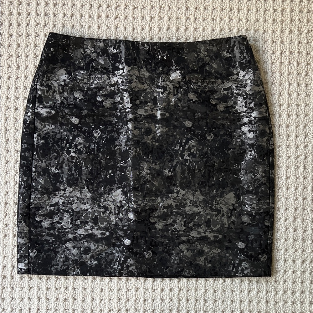 Banana Republic Factory Black and Gray Shimmer Mini Skirt